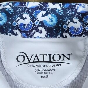 Ovation Esquestrian Kids Tech Show White Riding Shirt Whims Horses‎ Size S NWT